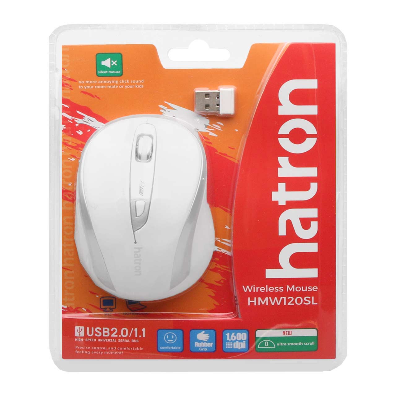 Hatron خرید و قیمت ماوس بی سیم Hatron مدل HMW120SL - سفید | ترب